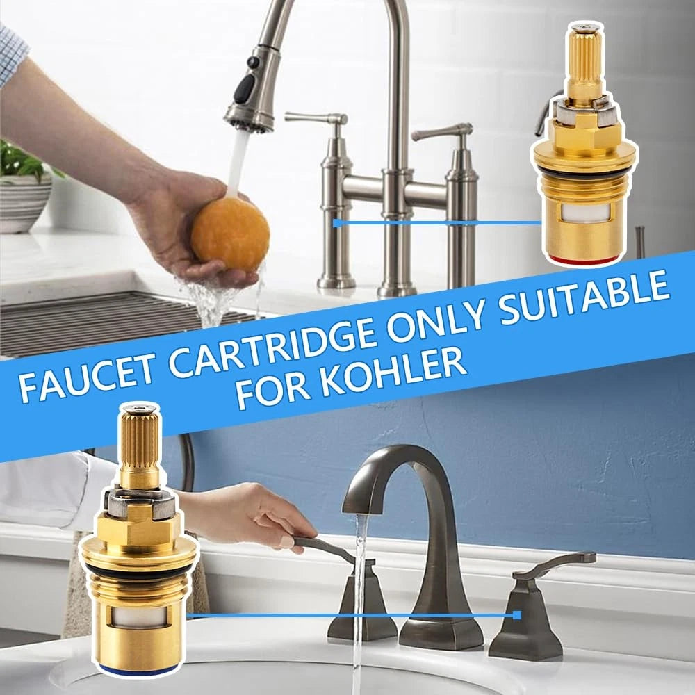 Cartridge for Kohler K-GP77005-RP & K-GP77006-RP Faucet Ceramic Valve, Brass