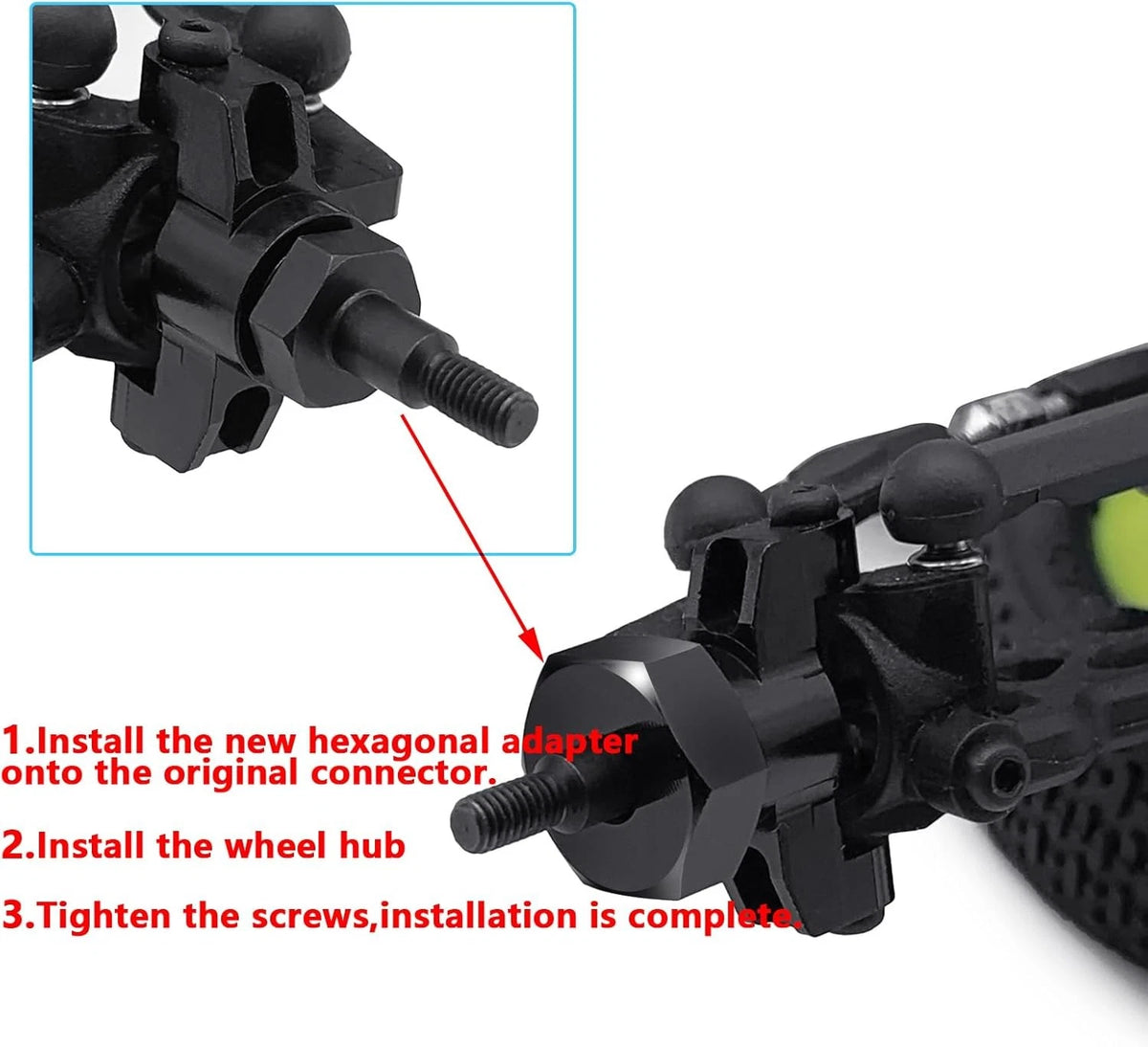 4Pcs 8mm to 12mm Wheel Hex Hub Adapters Aluminum Alloy Big Conversion...