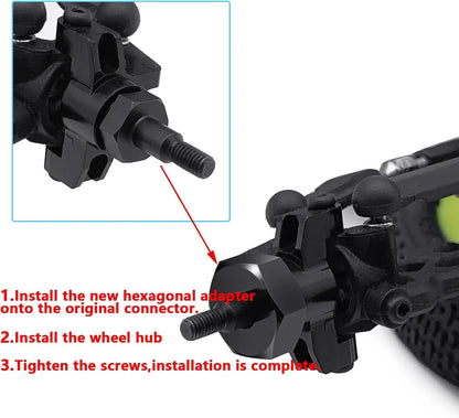 4Pcs 8mm to 12mm Wheel Hex Hub Adapters Aluminum Alloy Big Conversion...