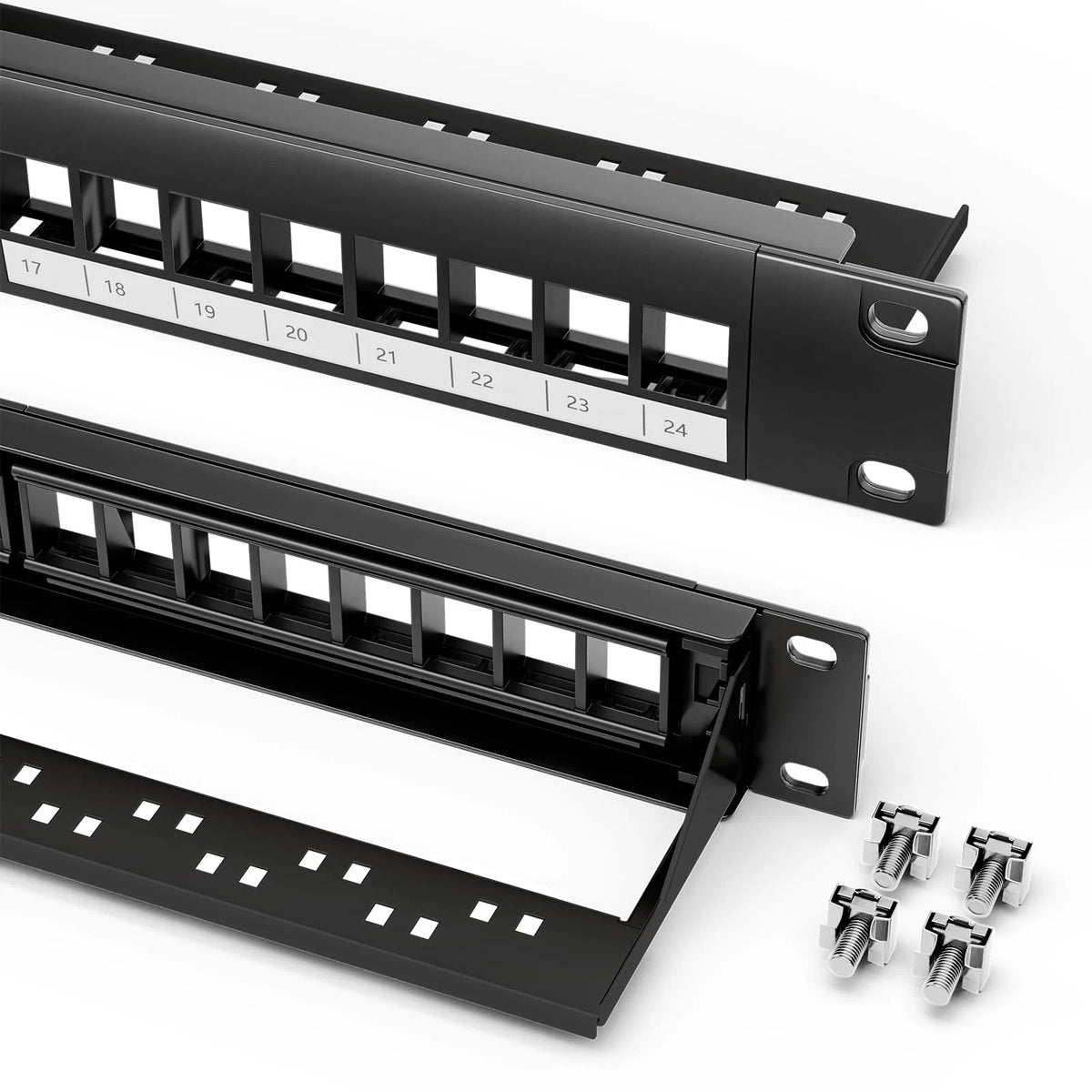 LEENUE 24 Port Blank Keystone Patch Panel, 24 Panel - Blank, Black