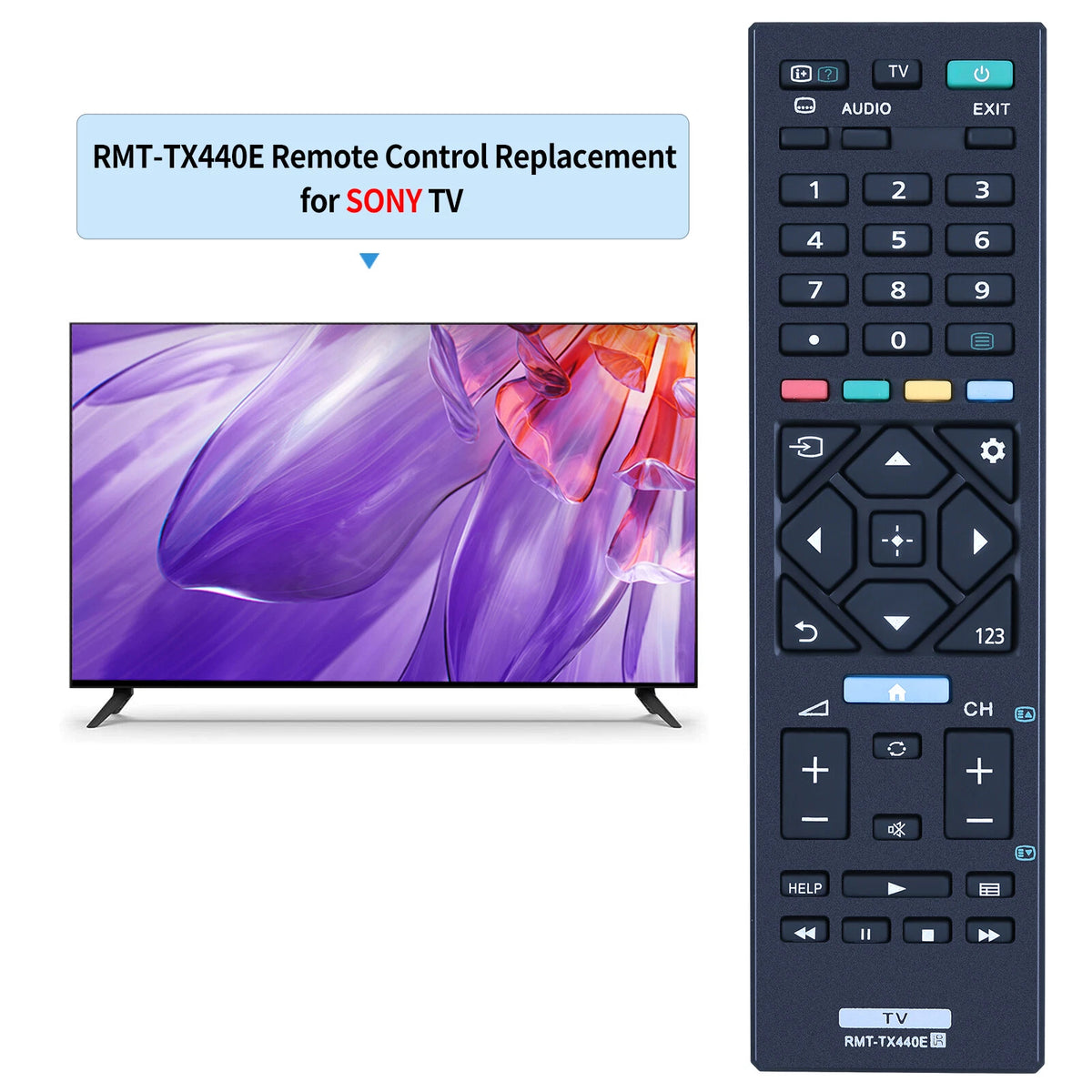 RMT-TX440E Remote Control For Sony 4Κ 8K HD TV KD-43X72K KD-75X80CK