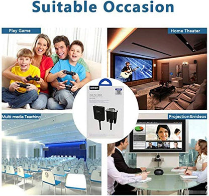 VGA to HDMI, 1080P HDMI Adapter (Male Female) for Computer, 1 Pcs
