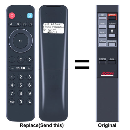 Replace Remote Control For Adcom GFP-710 2-Channel Analog Stereo Preamplifier