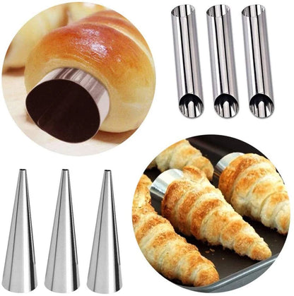 Stainless Steel Cream Horn Molds - 21 Pcs Cannoli Form Tubes & Conical Silver
