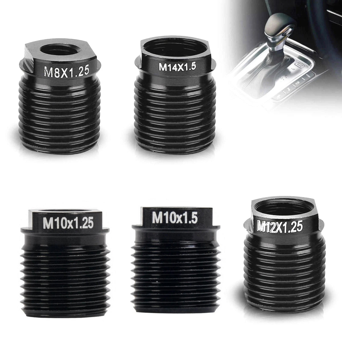 Car Gear Shift Knob Thread Converter Set for DIY Projects and Auto Workshops