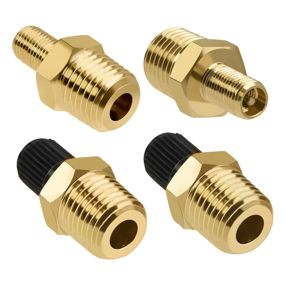 Compact Size 1/4" NPT (M) to Standard for Schrader Valve (M)  Air Chuck Adapter
