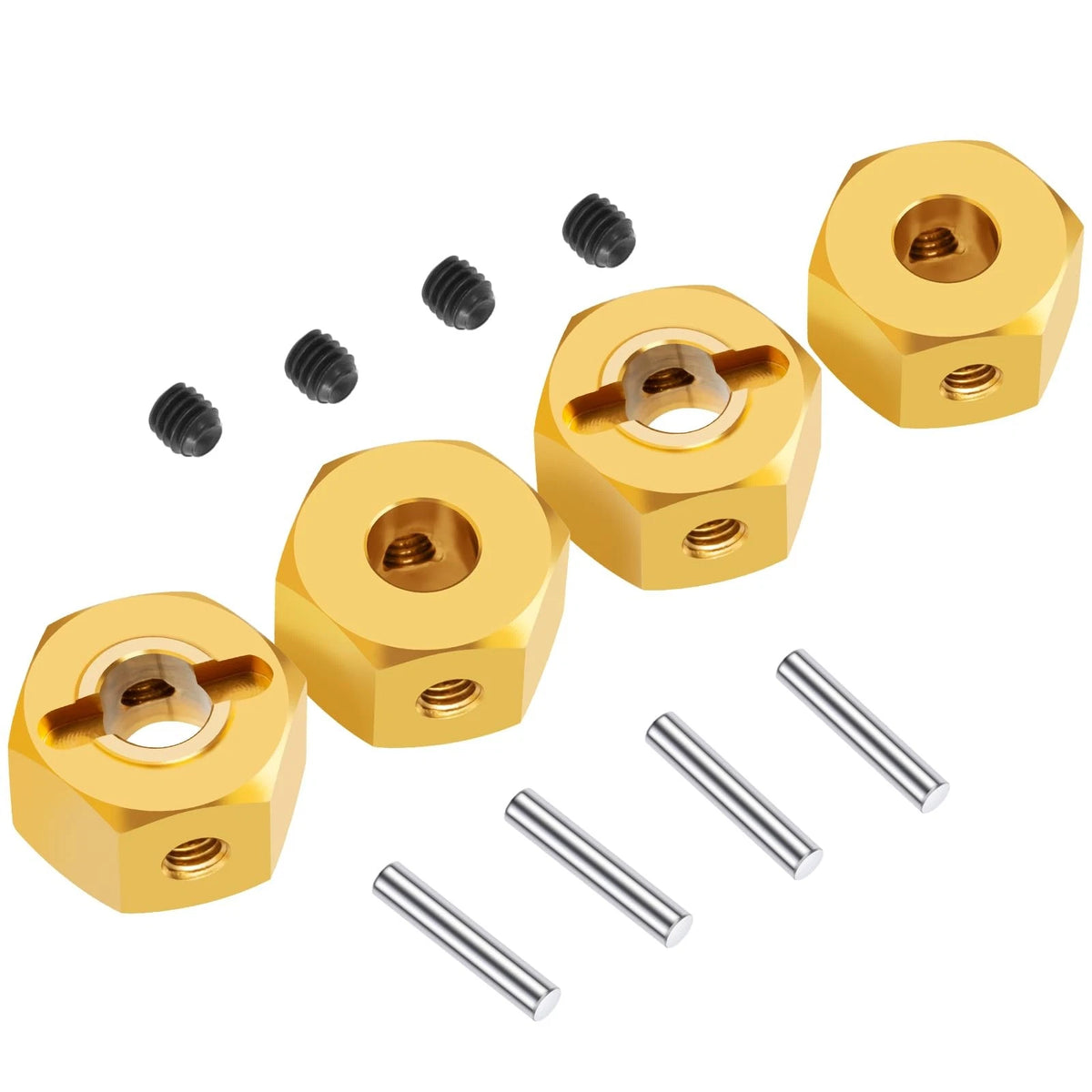 JGGZONE RC Brass Wheels Hex Hub 8mm Extension Drive 12Mm X 8Mm, Black