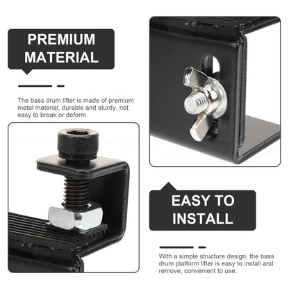 Metal Low Drum Booster - Adjustable Bass Lift for 11x9.5cm, Black