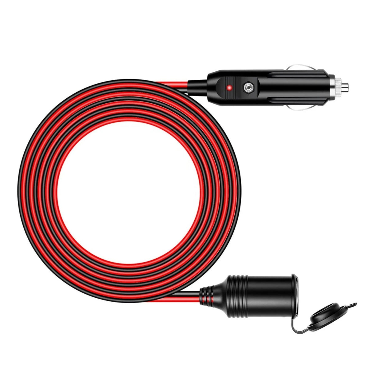 13FT 15A 12V-24V Cigarette Socket Extension 16AWG 240W for Bus Pickup Truck