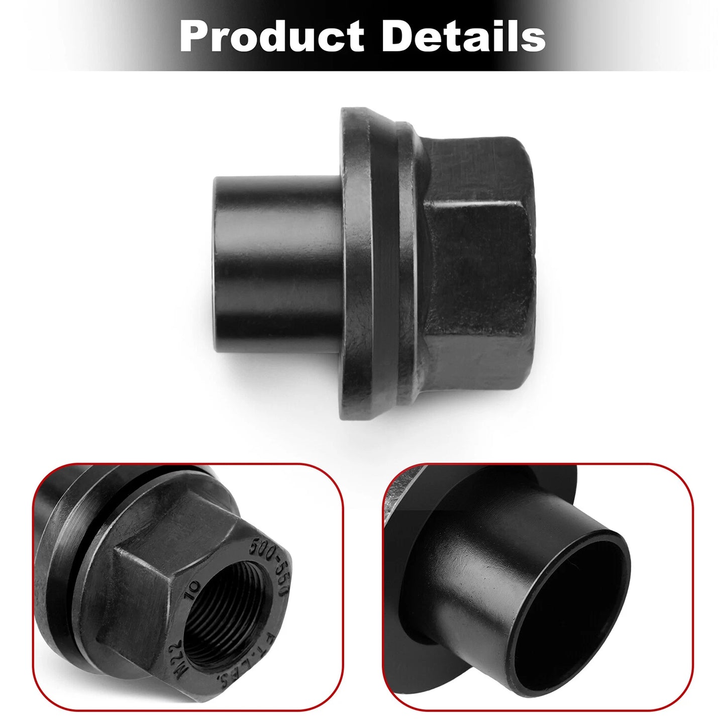 6 Pack 33mm M22x1.5 x 19mm Wheel Nuts Sleeve Nuts M22-1.5x19mm Skirt Flange