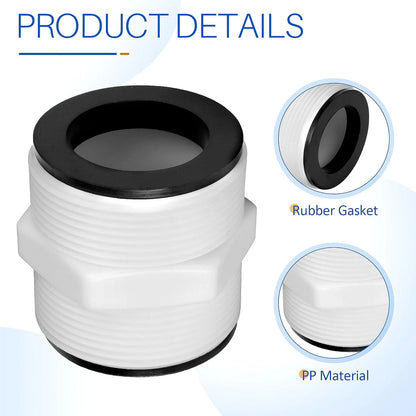 1.5" Pool Hose Adapter, Connector Compatible 1.5 inches, White