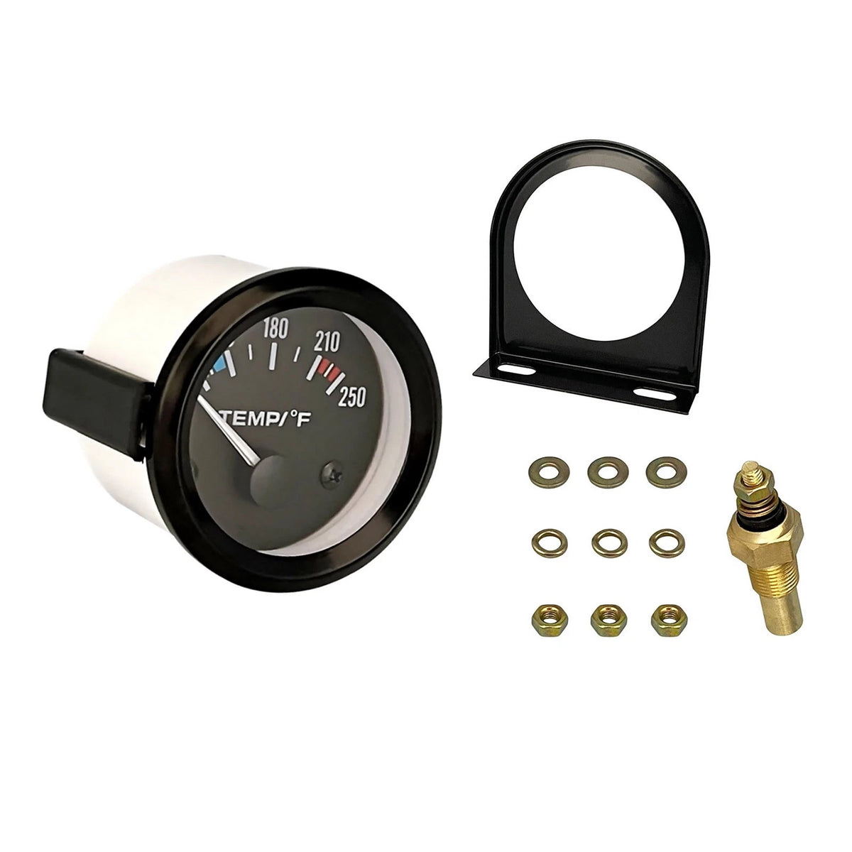 Water Temperature Gauge 52mm 12V 100-250F Mechanical Pointer Universal for Boat