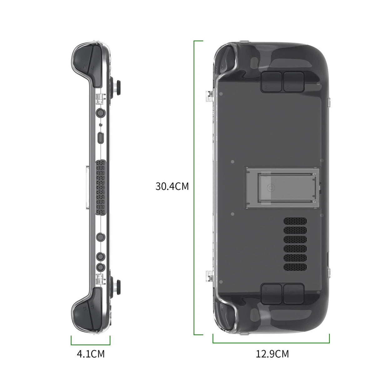 2 in 1 Crystal Clear Protective Back Case Shell  for Steam Deck Game Console