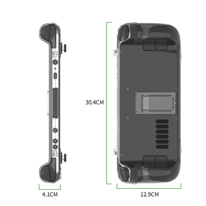 2 in 1 Crystal Clear Protective Back Case Shell  for Steam Deck Game Console
