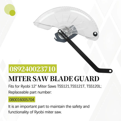12" Miter Saw Blade Guard for Ryobi TSS121, TSS121T, TSS120 - Safety Clear