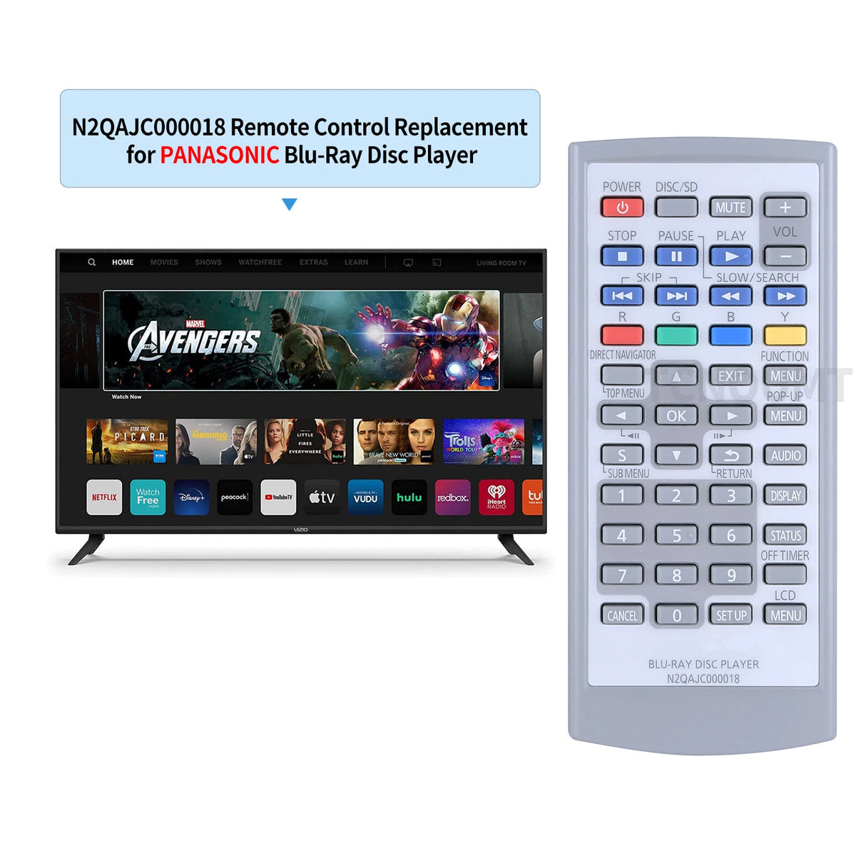 N2QAJC000018 Remote Control For Panasonic Player DMP-B200 DMP-B100