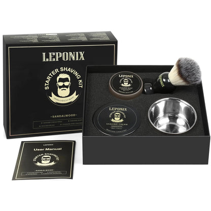 Mens Shaving Kit, The Ultimate Secret Santa Gift 1 Ounce (Pack of 4), Black