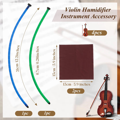 4 Pcs Violin Humidifier Instrument Accessory One Size, Blue, Green