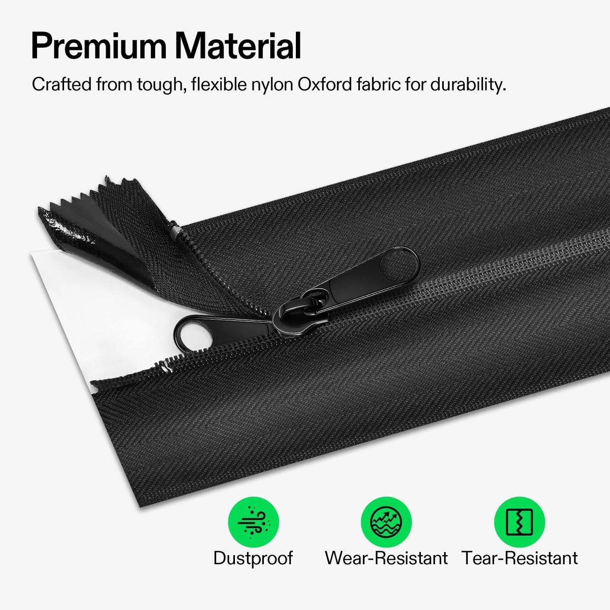 VIVOSUN 1-Pack Self Adhesive Zipper Door for Debris 7ft x 3inch, black