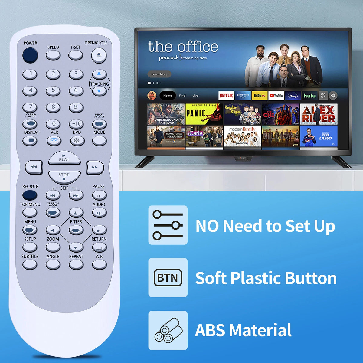 NB668 Remote Control For Sylvania DVD VCR Combo DV225SL8 DV220SL8
