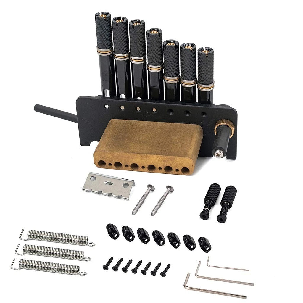 Alnicov 7 String Headless Guitar Bridge Tremolo System with Tailpiece Black