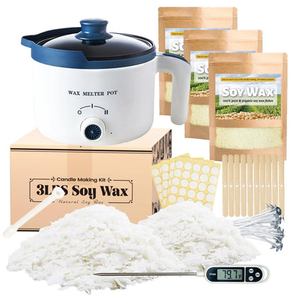 Soy Wax for Candle Making Kit - DIY Melting Pot 5pcs, white