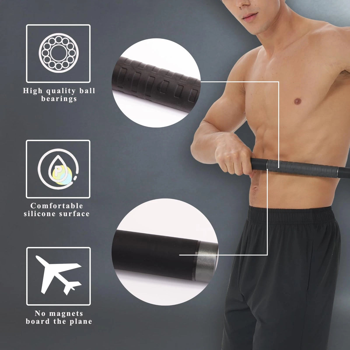 Muscle Roller Massage Stick for Legs Massager Roller-Calf Deep Black
