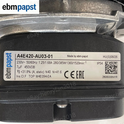 A4E420-AU03-01 for ebmpapst AC Axial Fan for Inverter Electrical Cabinet Cooling