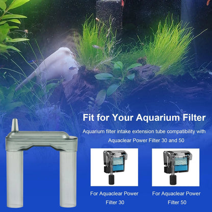 HEBRAR Aquarium Filter Intake Extension Tube, U Tube Compatibility with Clear