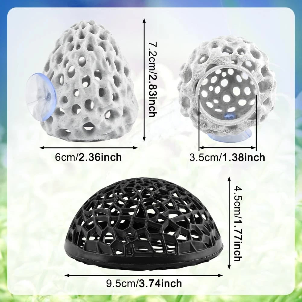 Olnverath Shrimp Dome Hide, Be-TTA Habitat Fish Tank Tunnel, Aquarium White