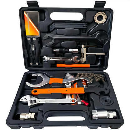 YBEKI Professional Bike Repair Tool Kit with Hard Case - Complete Black