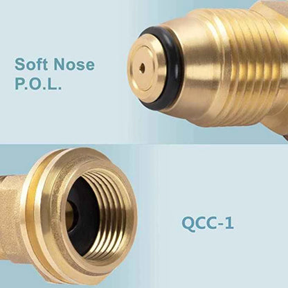 Hooshing Propane Tank Adapter Converts POL LP Service Valve to QCC1 /...