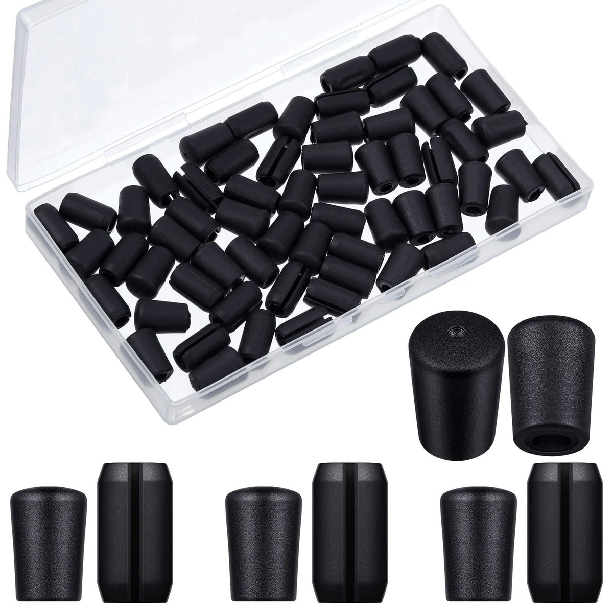 60 Pieces Rubber Feet for Grid Sink Protector Kitchen Black