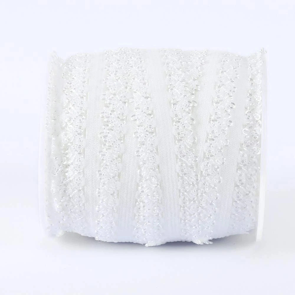One Roll 16 Yards 3/4'' Picot Edge Stretch Lace, Frilly Edges 2cm, White