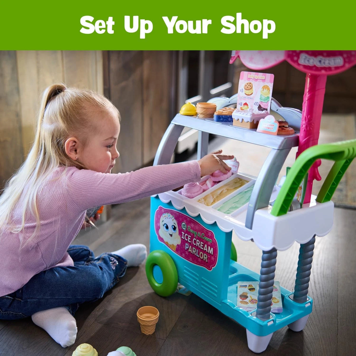 LeapFrog Scoop and Learn Ice Cream Parlor 12.4" x 21.4" x 27.7", Multicolor