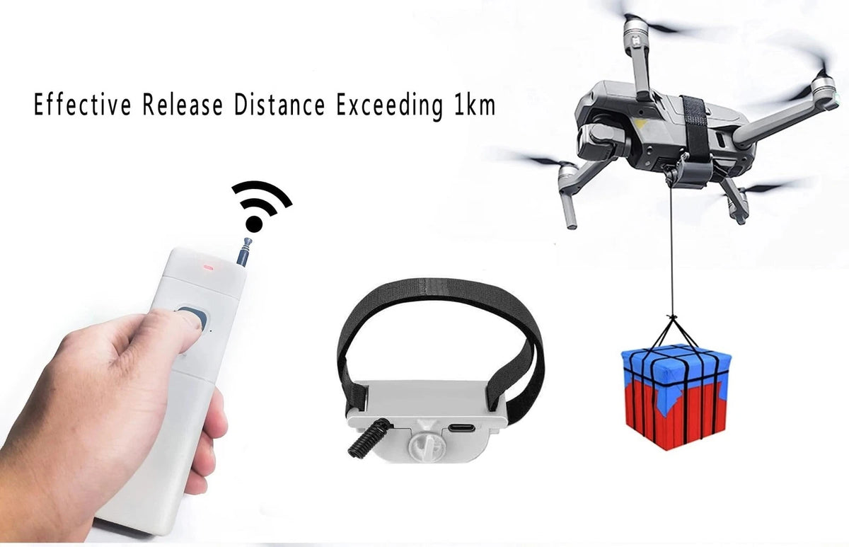 Universal Drone Airdrop System, Release Device, Payload Clip, Airdropper GRAY