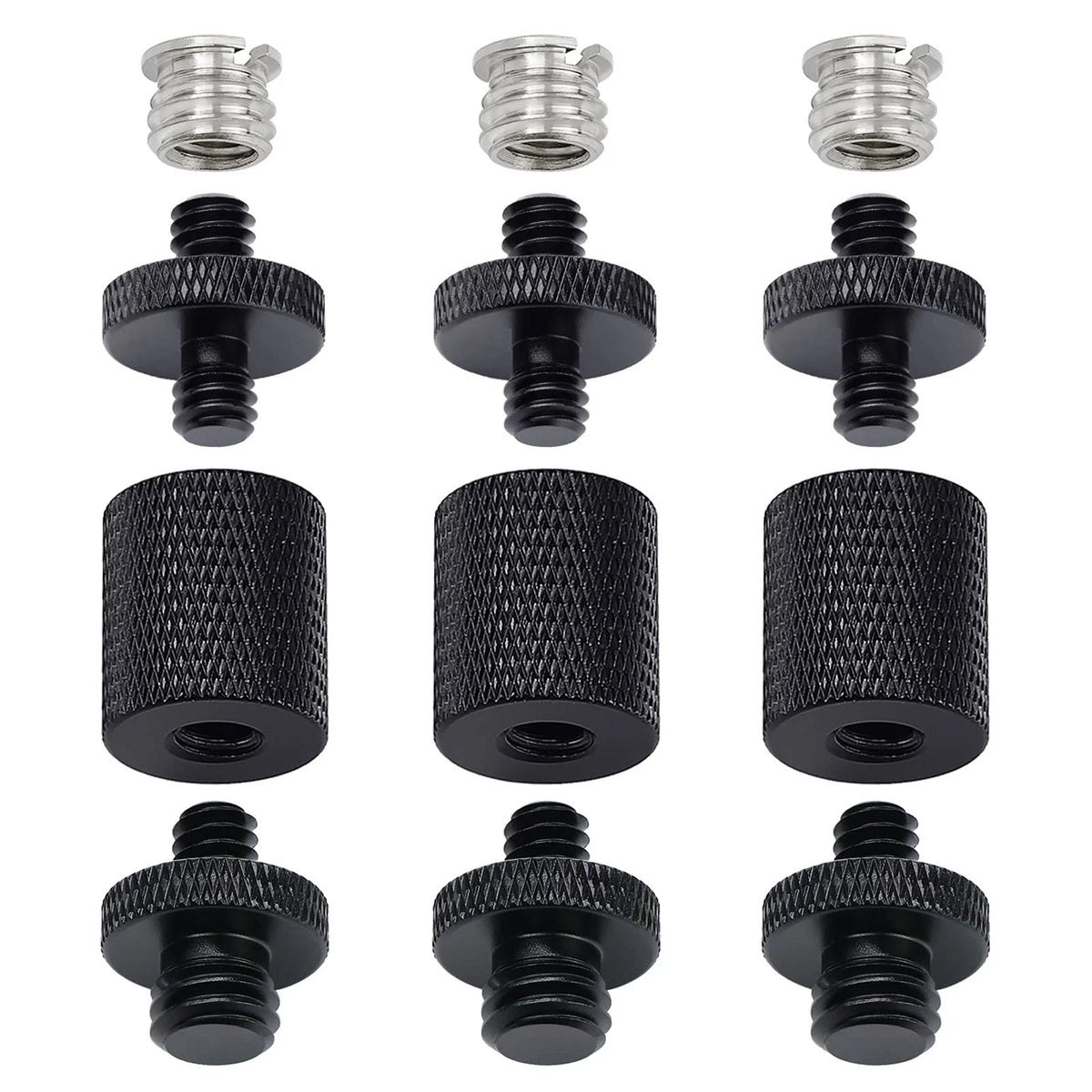 12 Pcs 1/4" & 3/8" Camera Screw Adapter Set - DSLR, 1/4'' or 3/8'', 12