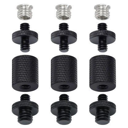 12 Pcs 1/4" & 3/8" Camera Screw Adapter Set - DSLR, 1/4'' or 3/8'', 12
