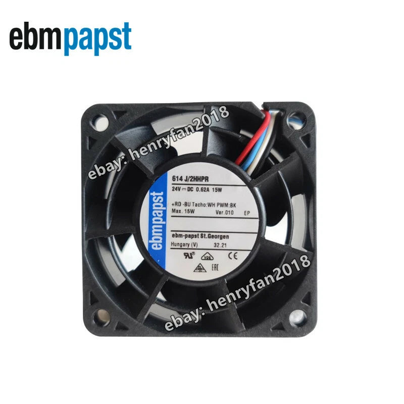 Ebmpapst 614J/2HHPR Axial Fan DC 24V 15W 620mA 60*60*32MM 4-wires Cooling Fan