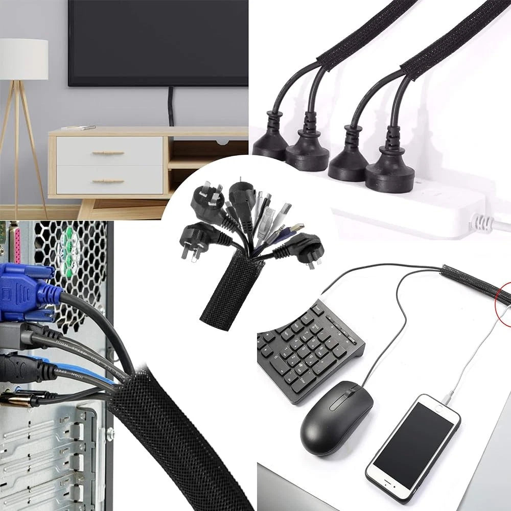 319pcs Cable Management Organizer Kit, Desk Cord Organizer, 98 Adhesive Black