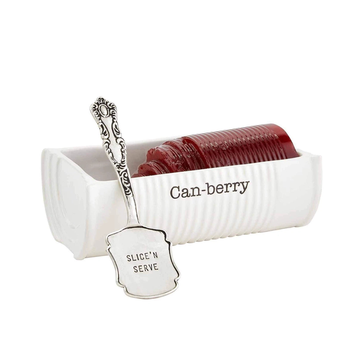 Mud Pie Can-Berry Ceramic Cranberry Serving Dish and Spatula One Size, White