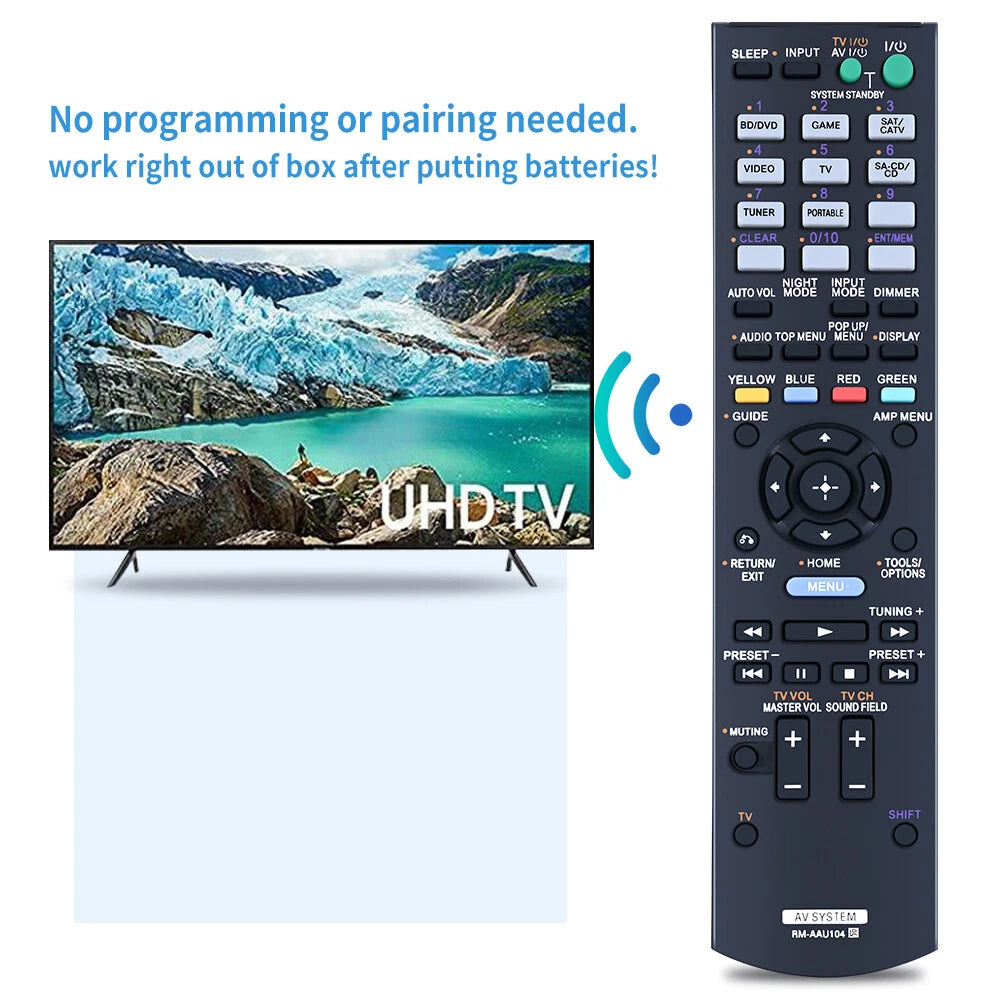 RM-AAU104 Remote Control For Sony AV Receiver STRDH520 HT-DDW3500 STR-KM3500