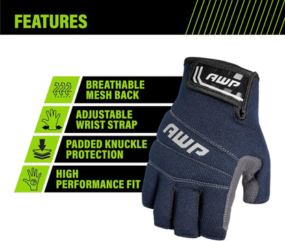 AWP Professional Fingerless Work Gloves X-Large (Pack of 1)