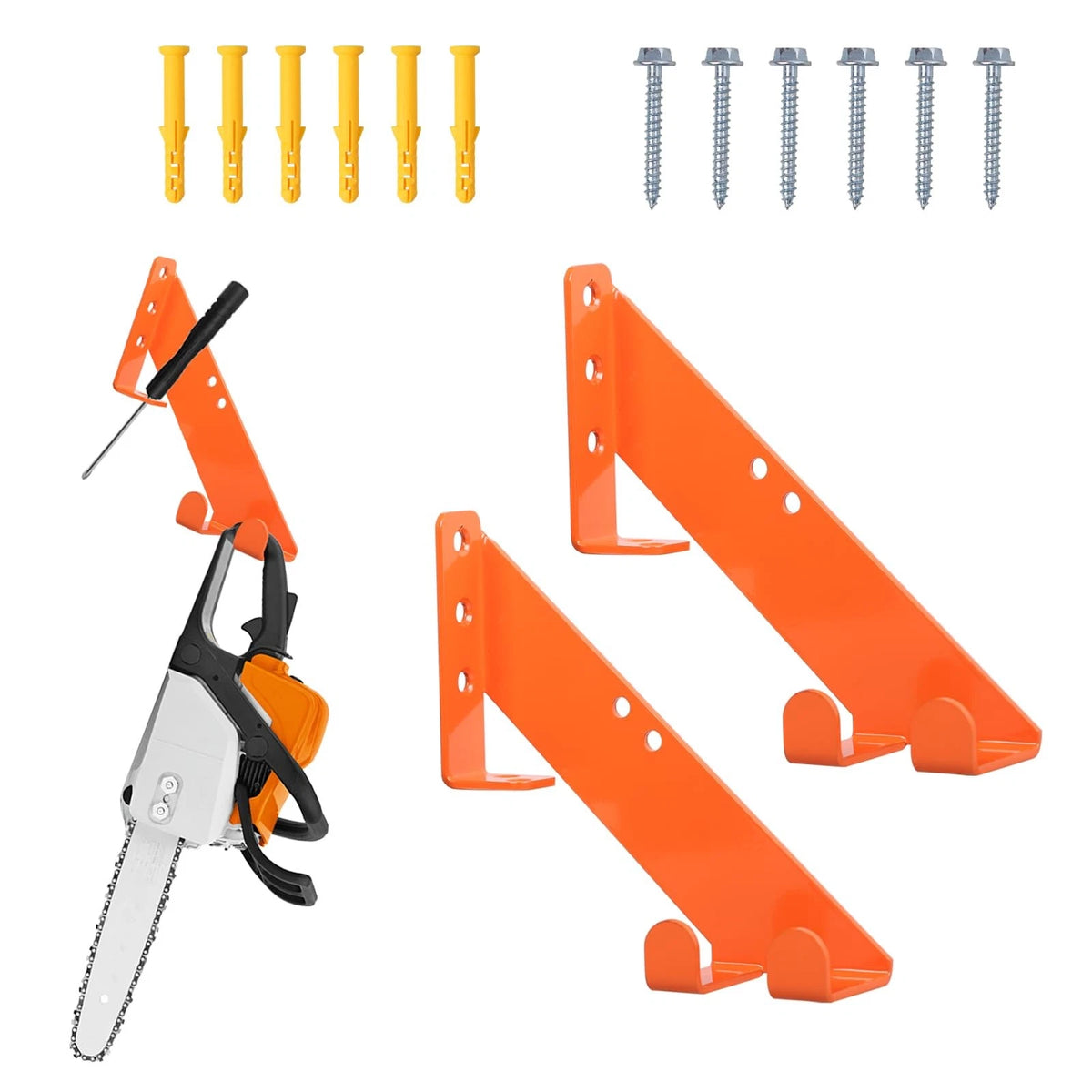 Chainsaw Hanger- Heavy-Duty Chain Saw Wall Mounted 10" x 2.8" x 3.29", orange
