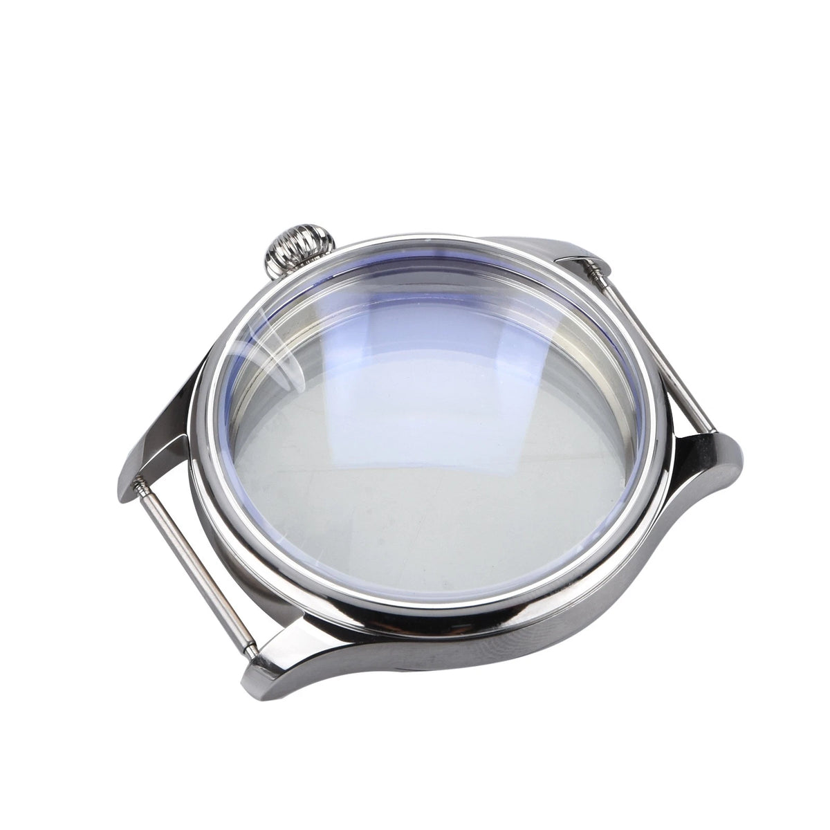 Silver 44mm Stainless Steel Watch Case For ETA6497/6498 Movement Repair Part aa