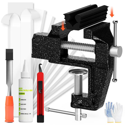Hibijou Portable Golf Club Regripping Kit with Bench Vise – Medium, Black
