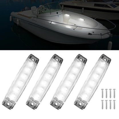 RVZONE Marine LED Boat Interior and Night Fishing Lights - 12V White, 4 pcs