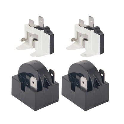 2x Starter Relay + 2x 6750C Thermal Overload Protector for Cooler Compressor