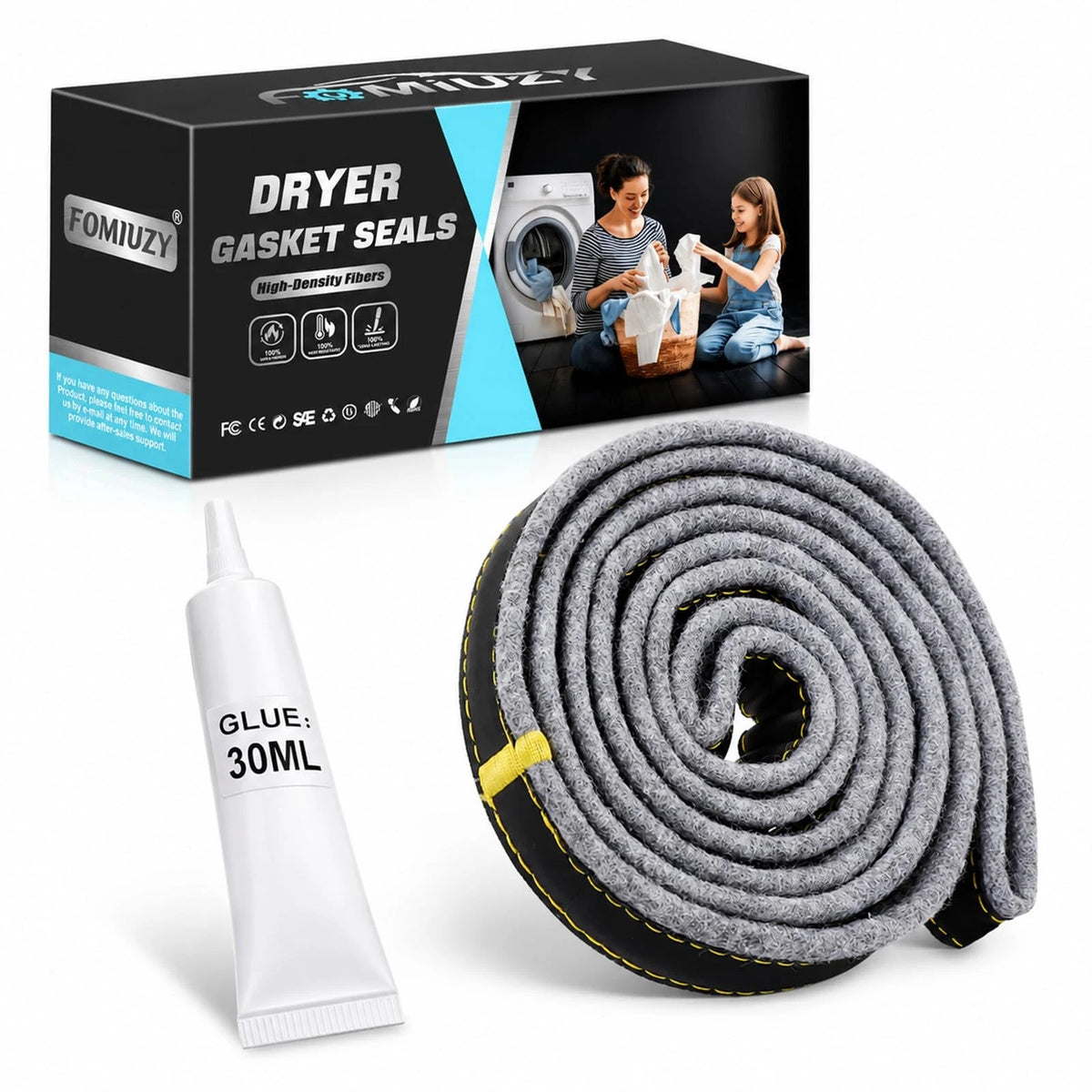 FOMIUZY Dryer Drum Felt Gasket Seal Repair Replacement Kit DC97-07618A 1 Pack