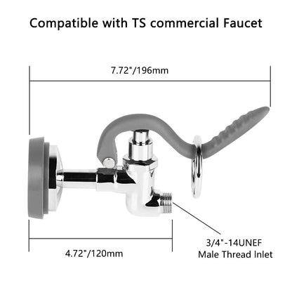 TNROTED Pre Rinse Sprayer Valve Fits for T&S Brass Spray 3/4"-14UNEF, Gray